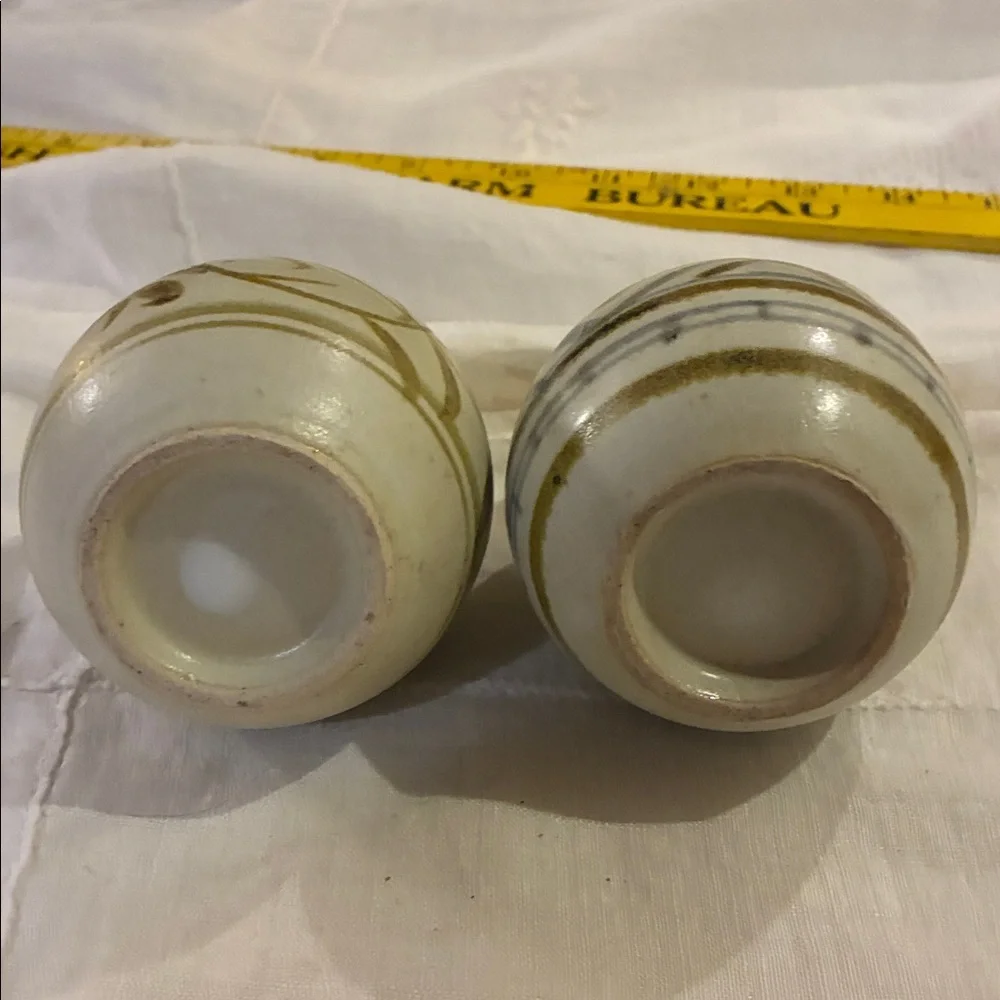 Japan Stoneware Vases Set/2 Stoneware Pottery Bud Vases Creative Decorative Co.